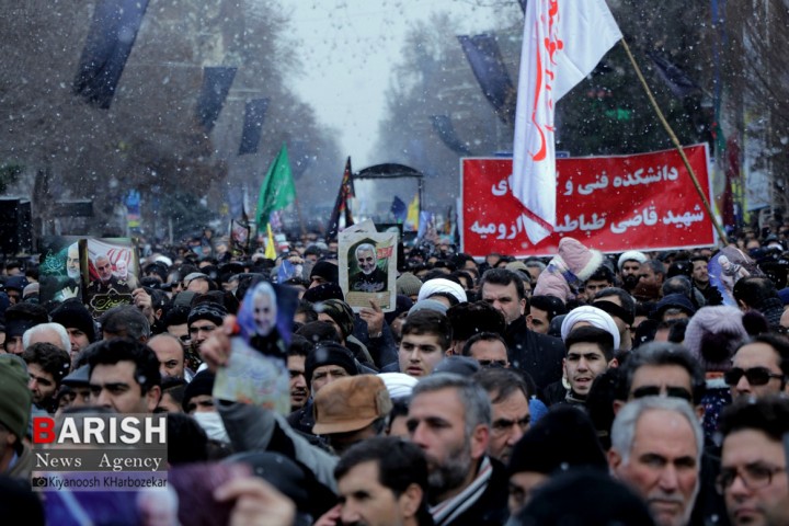 عزاداری خودجوش مردم ارومیه بمناسبت شهادت سردار دلها