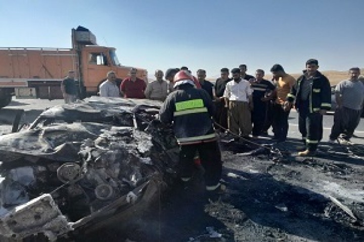 تصادف پنج خودرو در محور بوکان - سقز، ۲ فوتی برجا گذاشت